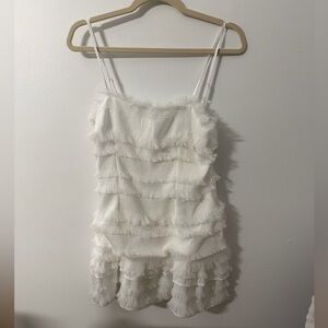 Princess Polly white cocktail fringe dress